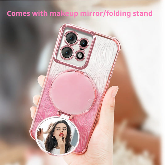 [Built-in Mirror Bracket][Magsafe Compatible] Motorola Moto G60 Electroplated Glitter Shockproof Blingbling Series Case