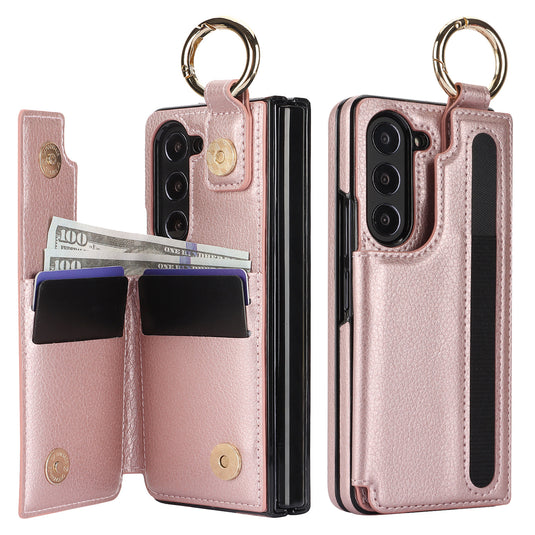 [With Card Slot] Samsung Galaxy Z Fold 5 (SM-F946) - Business PU Leather Wallet Series Case