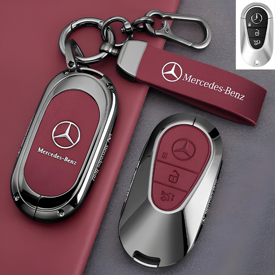 Mercedes Benz Premium Leather Protection Car Key Fob Case Cover for For Benz A, C, E, S, G-Class, GLA, GLB, GLC, GLE, GLS, CLA, CLS, EQC - i-Station Mobile Phone & Electronic Device Repair and Accessories