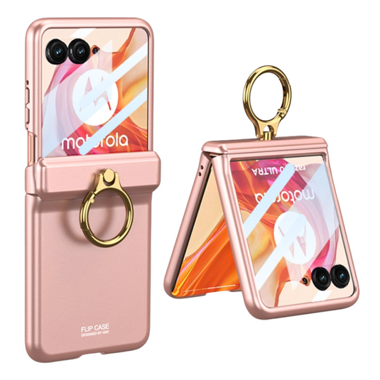 [With Ring Stand] Motorola Razr 50/Ultra - Magnetic Hinge Shockproof Phone Case