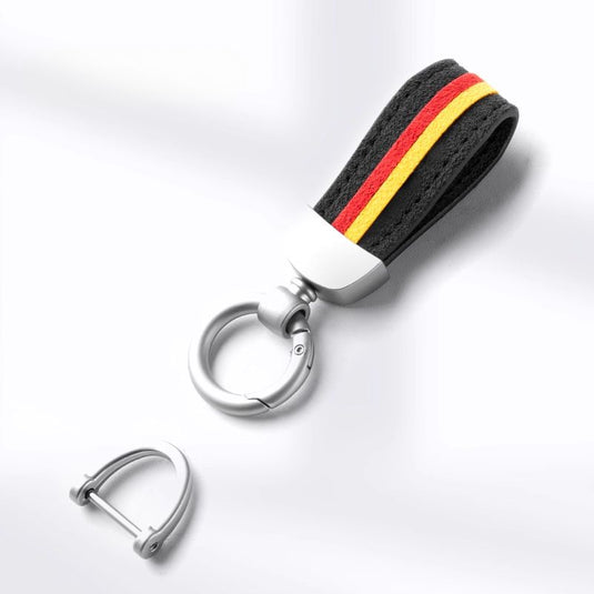 Premium Alcantara Two-Tone Matte Car Key Fob Keychain