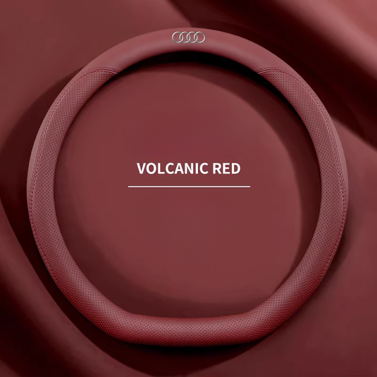 Audi Genuine Leather Breathable Steering Wheel Cover for Q5L, A4L, A6L, A3, A5, A7, A8, Q3, Q7, Q8