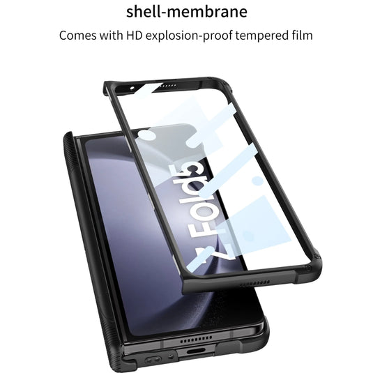 [With Pen Slot] [With Stand] Samsung Galaxy Z Fold 5(SM-F946) - Foldable Magnetic S Pen Creative Storage Armor Protective Case