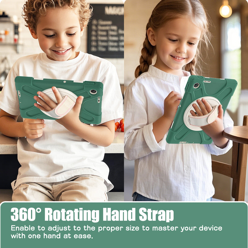 Load image into Gallery viewer, [Built-in Stand] Lenovo Tab 10.1&quot; 2025 (TB311FU/TB311XU) - Kid Shockproof Heavy Duty Series Case With Shoulder Strap
