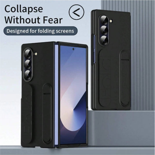 [Built-in Stand] [With Wrist Strap] Samsung Galaxy Z Fold 6(SM-F956) - Skin feel Holder Shockproof Phone Case