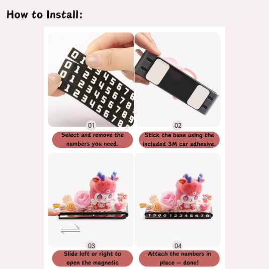 Creative Cartoon Doll Temporary Parking Number Plate Car Dashboard Ornament Interior Decoration - i-Station Mobile Phone & Electronic Device Repair and Accessories