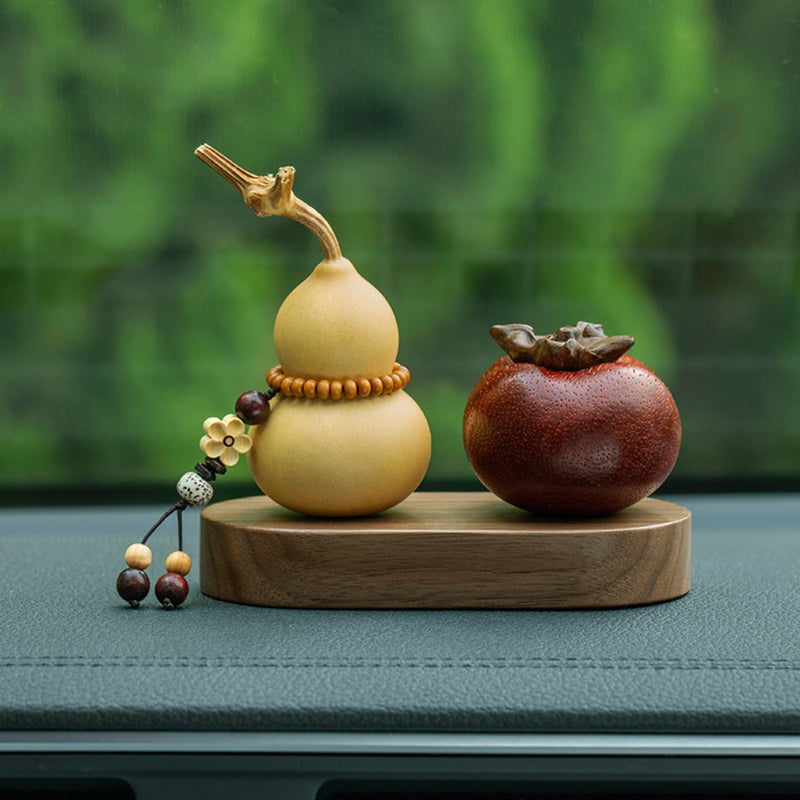 Load image into Gallery viewer, Natural Gourd Plum Blossom Pendant Walnut Wood Base Car Dashboard Ornament Handmade Carving Premium Gift - i-Station Mobile Phone &amp; Electronic Device Repair and Accessories
