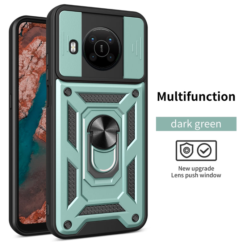 Load image into Gallery viewer, Nokia C10/C20 - Multifunction Sliding Window Heavy Duty Series Case With Finger Ring Stand
