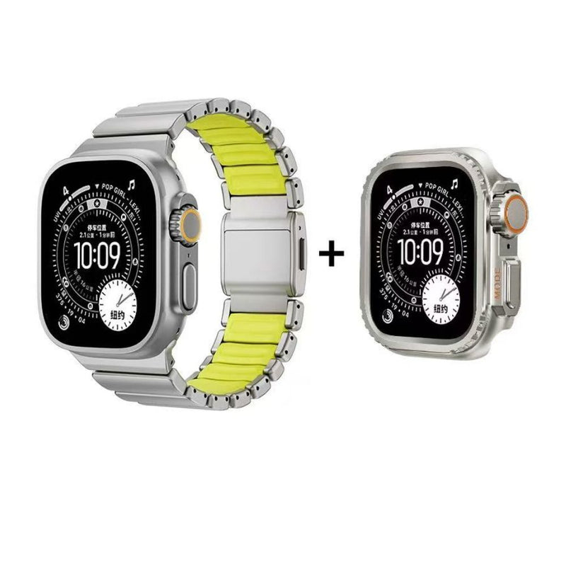 Load image into Gallery viewer, [44mm] Apple Watch Series 6/5/4/SE Dual-Layer Design with Titanium and Silicone Watch Band - i-Station Mobile Phone &amp; Electronic Device Repair and Accessories
