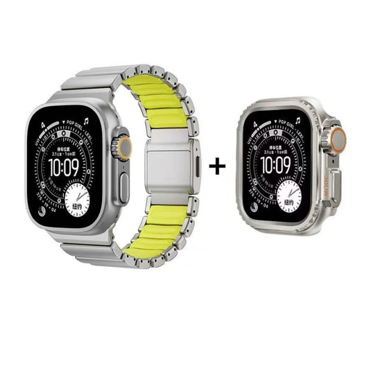 [44mm] Apple Watch Series 6/5/4/SE Dual-Layer Design with Titanium and Silicone Watch Band - i-Station Mobile Phone & Electronic Device Repair and Accessories