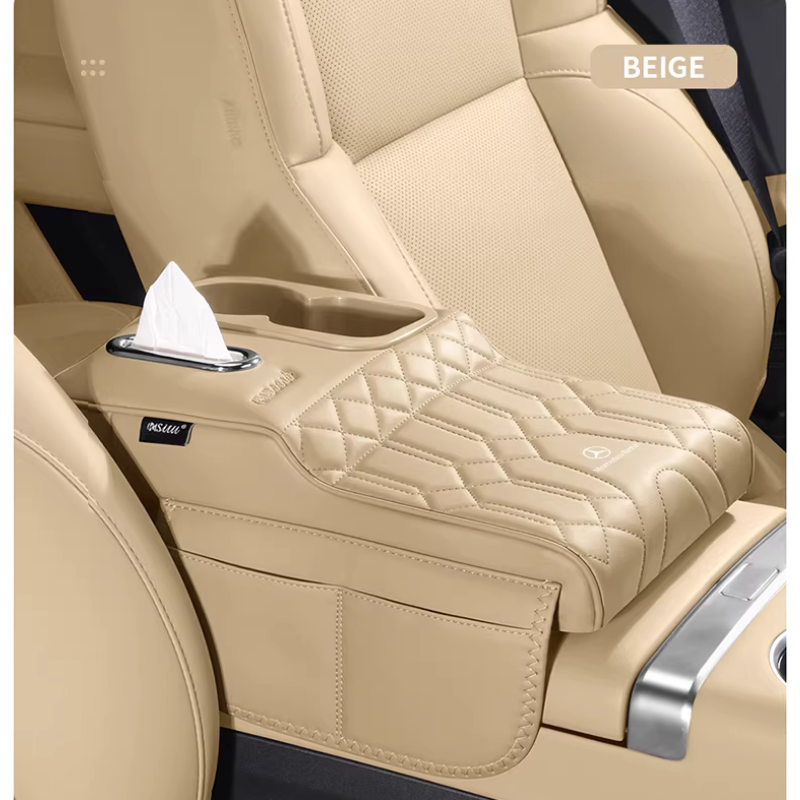 Load image into Gallery viewer, Mercedes-Benz Car Multi-Functional Leather Armrest Box Heightening Pad for A-Class, C-Class, E-Class, S-Class, GLA, GLB, GLC, GLE
