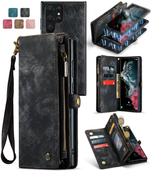 [With Card Slot] Samsung Galaxy S24/Ultra/Plus Multifunctional Leather Shockproof Flip Wallet Series Case