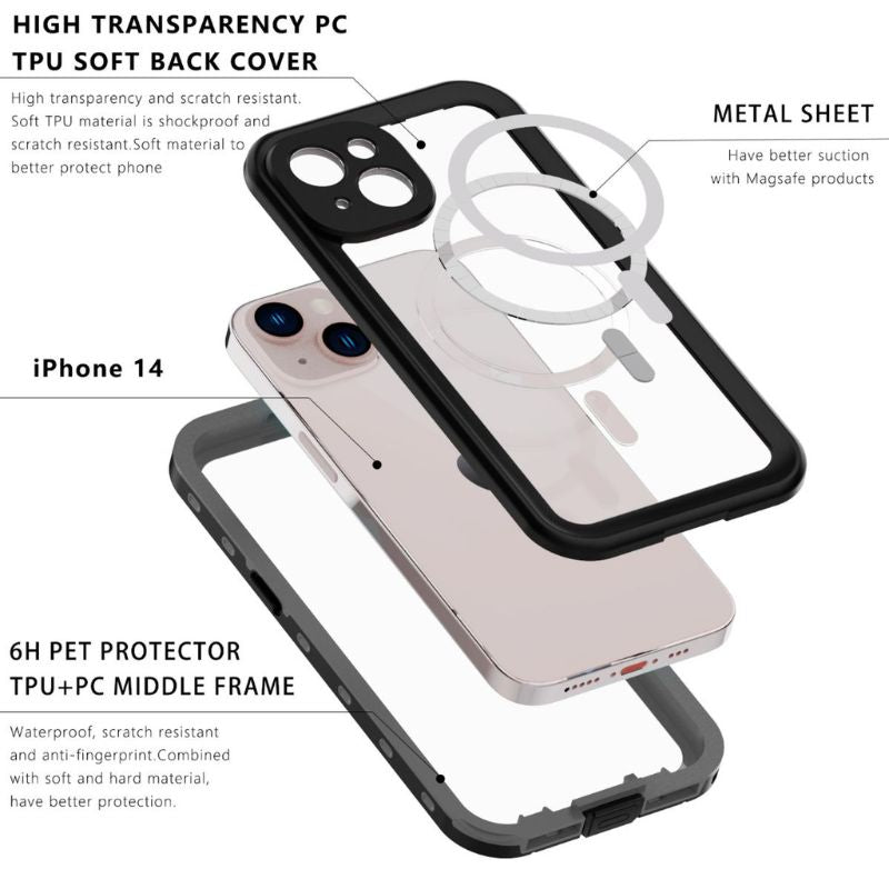 Load image into Gallery viewer, [Magsafe Compatible] [Dot Series] Apple iPhone 14 Redpepper IP68 Waterproof Heavy Duty Tough Armor Case
