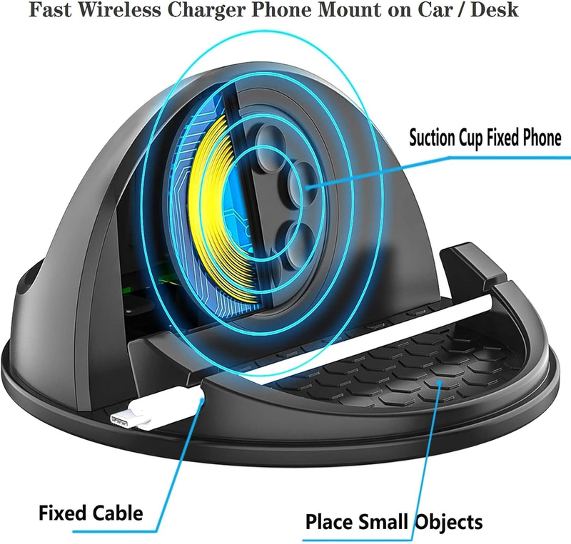 Load image into Gallery viewer, 15W Fast Wireless Car Charger Mount – Suction Cup Phone Holder - i-Station Mobile Phone &amp; Electronic Device Repair and Accessories
