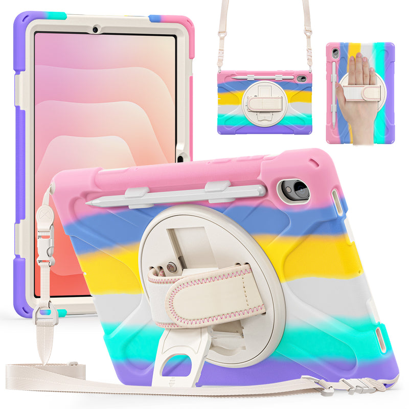 Load image into Gallery viewer, Samsung Galaxy Tab S11 (2025) 11&quot; - Heavy Duty 360 Degree Rotate Stand Hand Strap Case With Shoulder Strap
