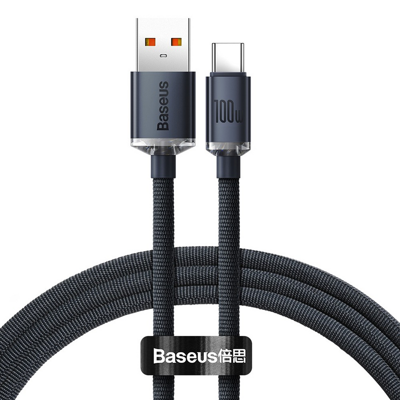 Load image into Gallery viewer, CW-FXP Baseus Crystal Shine Series Fast Charging Data Cable USB to Type-C 100W 1.2m - Black
