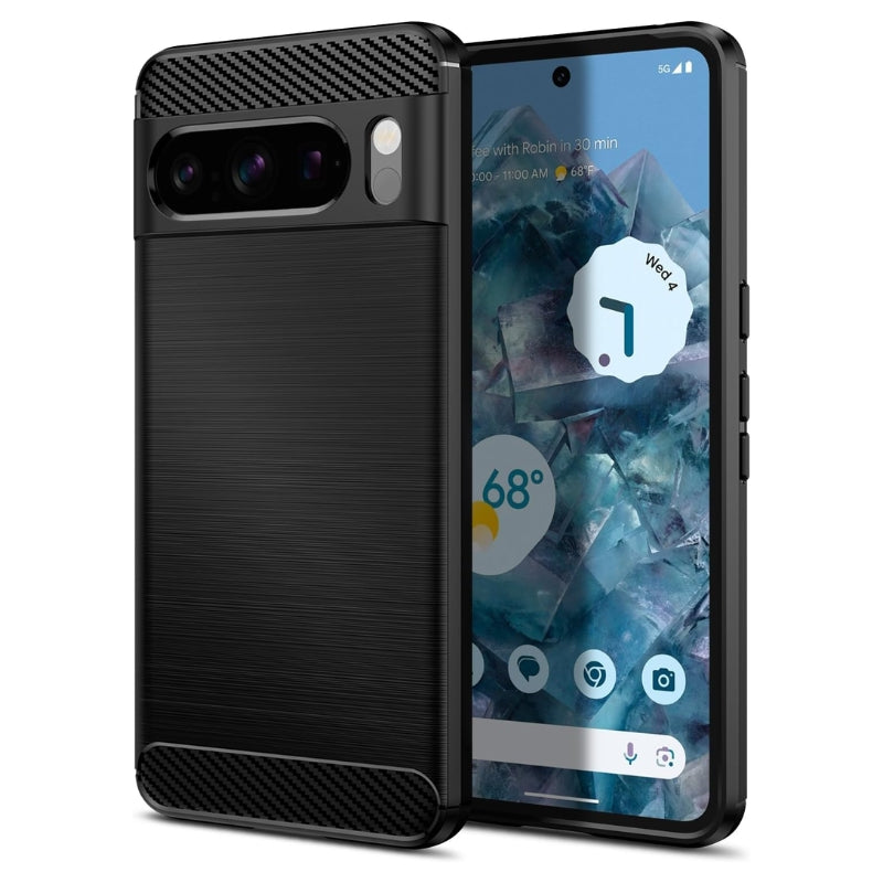 Load image into Gallery viewer, Google Pixel 8/8Pro/8A - Slim Fit Phone Cover with Shock-Absorption, Carbon Fiber TPU Rubber Protective Essentials Series Case
