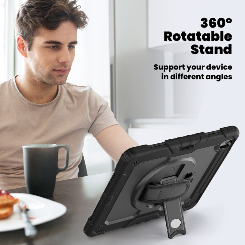 Load image into Gallery viewer, [Built-in 360° Rotating Hand Strap &amp; Stand] Apple iPad 10.2 Inch 9th/ 8th/ 7th Gen 2021/2020/2019 Shockproof with Screen Protector Pencil Holder Heavy Duty Series Case
