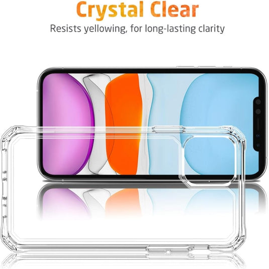 Apple iPhone 11 -  Air Armor Clear Shockproof Scratch-Resistant Military Grade Protection Hard PC + Flexible TPU Frame Essentials Series Case