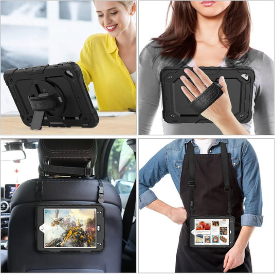 [Built-in 360° Rotating Hand Strap & Stand] Apple Ipad Mini 7.9" 5th/4th Gen (2019/2015) Shockproof with Screen Protector Pencil Holder Heavy Duty Series Case