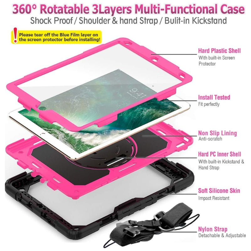 Load image into Gallery viewer, [Built-in 360° Rotating Hand Strap &amp; Stand] Apple Ipad Air 10.5&quot; 3rd Gen 2019 / iPad Pro 10.5&quot; 2nd Gen 2017 - Shockproof with Screen Protector Pencil Holder Heavy Duty Series Case
