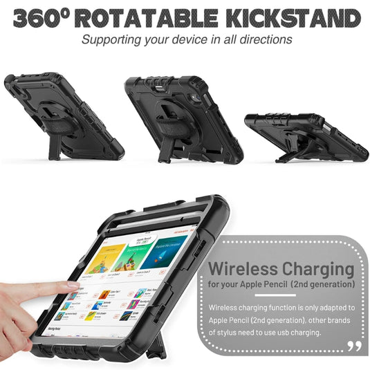 [Built-in 360° Rotating Hand Strap & Stand] Apple Ipad Mini 8.3" 6th Gen 2021 Shockproof with Screen Protector Pencil Holder Heavy Duty Series Case