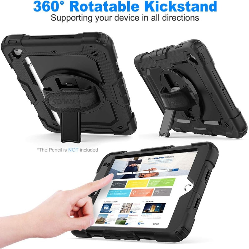 Load image into Gallery viewer, [Built-in 360° Rotating Hand Strap &amp; Stand] Apple Ipad Mini 7.9&quot; 5th/4th Gen (2019/2015) Shockproof with Screen Protector Pencil Holder Heavy Duty Series Case
