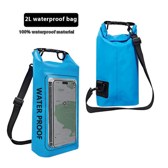 IP68 Waterproof Dry Bag 2L - Roll Top Waterproof Pool Bag,dry bags for kayaking waterproof-w/Phone Pouch,Large Waterproof Phone Pouch,Boating & Kayak Accessories camping