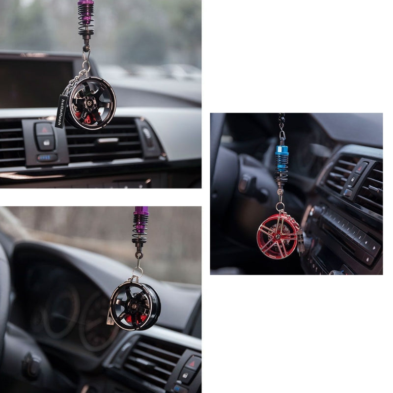 Load image into Gallery viewer, Q5T Wheel Hub Style Car Rearview Mirror Pendant Stylish High-End Vehicle Interior Accessory - i-Station Mobile Phone &amp; Electronic Device Repair and Accessories
