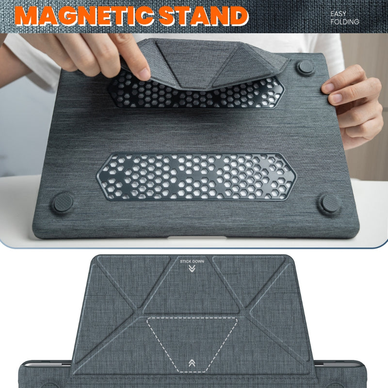 Load image into Gallery viewer, MacBook Pro 16&quot; (A2485 &amp; A2780 &amp; A2991) - Fabric Foldable Stand Protective Case
