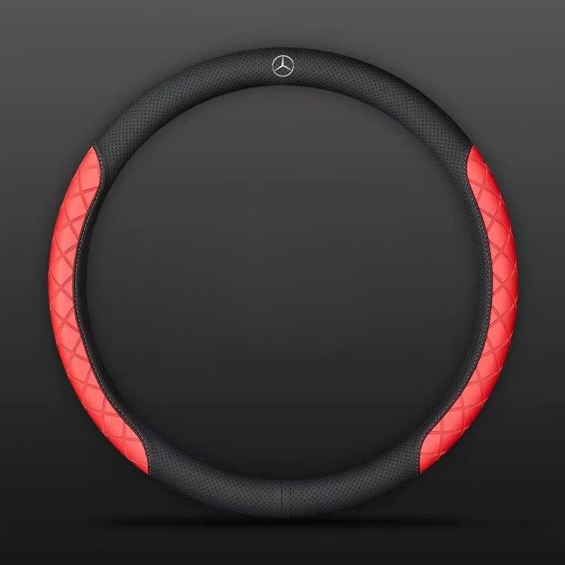 Load image into Gallery viewer, Mercedes-Benz PU Leather Steering Wheel Cover with Heat-Pressed Embossed Texture For C260L, GLB220, GLC, GLE350, GLA200,  E300L
