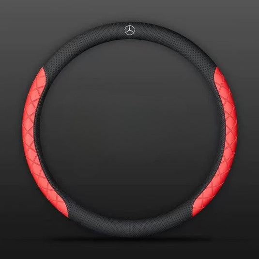 Mercedes-Benz PU Leather Steering Wheel Cover with Heat-Pressed Embossed Texture For C260L, GLB220, GLC, GLE350, GLA200,  E300L