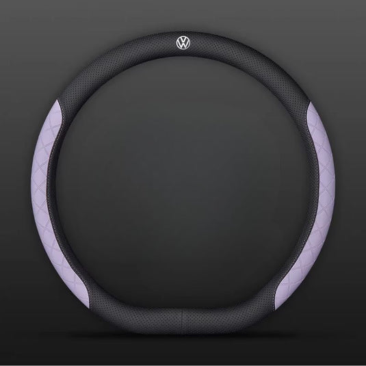 Volkswagen PU Leather Steering Wheel Cover with Heat-Pressed Embossed Texture For Volkswagen Magotan, Passat, ID.4, Lavida, Golf, CC, Teramont, Tiguan L