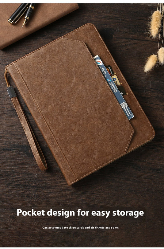 [With Handbag] Apple iPad Pro 12.9" 2020/2021/2022 - TPU + PU 2 in 1 Leather Material with Automatic Sleep Function Stand Case