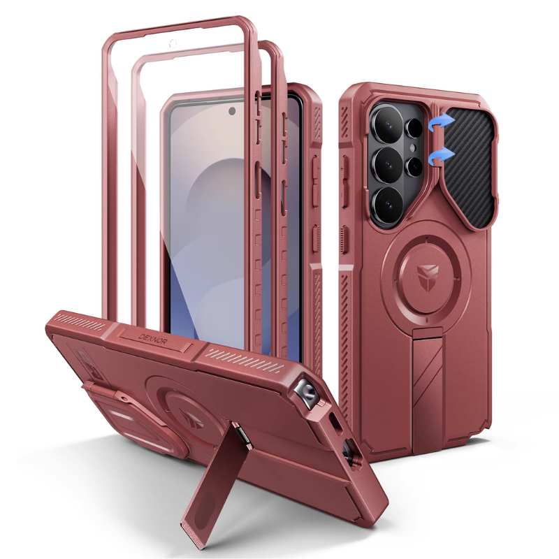 Load image into Gallery viewer, [With Camera Cover][Built-in Stand] Samsung Galaxy S26 Ultra - Dexnor Military Grade Heavy-Duty Shockproof Rugged Case
