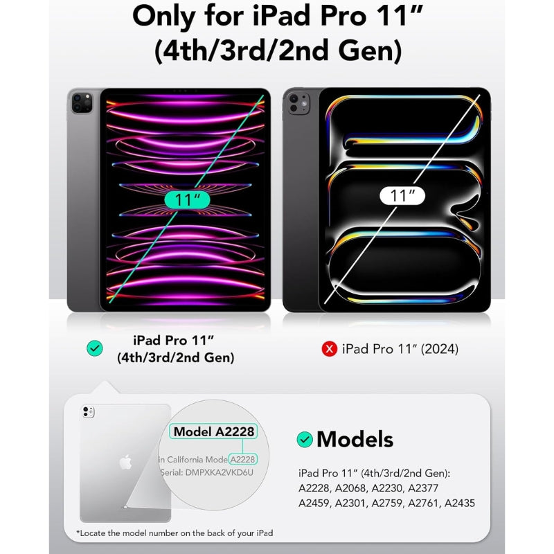 Load image into Gallery viewer, [Built-in &amp; Stand][Pencil Holder] Apple iPad Pro 11 Inch Cover (2022/2021/2020, 4th/3rd/2nd Gen) Powerful Magnetic Attachment Slim Trifold Stand Supports Pencil(USB-C) Durable Protection Case
