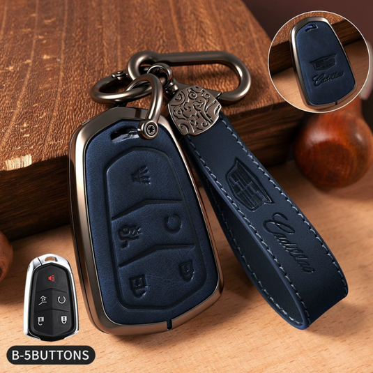 Cadillac Crazy Horse Leather Car Key Fob Case Cover For XT5, XT4, XT6, CT4, CT5, CT6, ATS-L, XTS, TS-L - i-Station Mobile Phone & Electronic Device Repair and Accessories