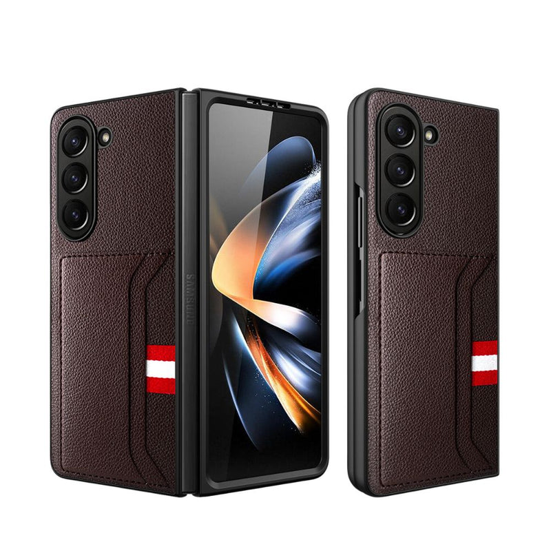 Load image into Gallery viewer, [With Card Slot] Samsung Galaxy Fold 4 (SM-F936) - 2-in-1 Design Tempered Glass Screen Protector + PU Leather Wallet Series Case
