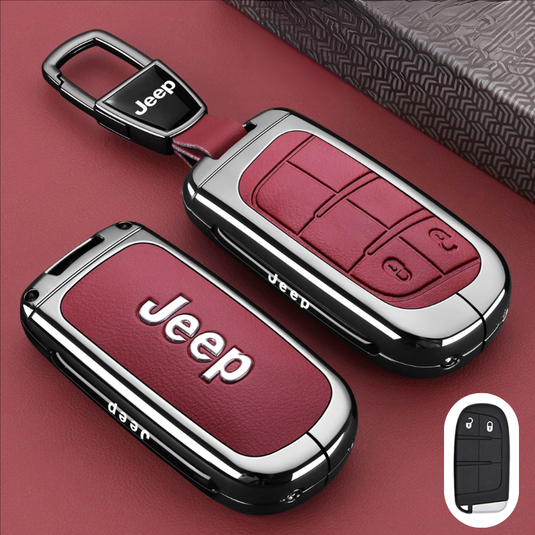 Jeep Premium Leather Protection Car Key Fob Case Cover for Grand Cherokee, Renegade, Compass, Commander, Cherokee - i-Station Mobile Phone & Electronic Device Repair and Accessories
