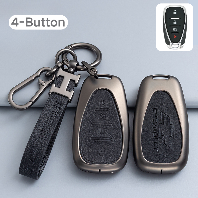 Load image into Gallery viewer, Chevrolet Zinc Alloy + PU Leather Car Key Fob Case Cover For Cavalier, Malibu, Cruze, Trax, Monza, Sail
