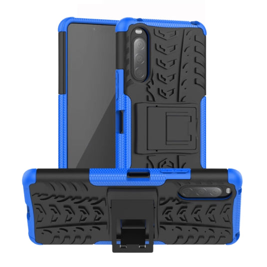 Sony Xperia 10 V - Anti-slip Honeycomb Tire Pattern TPU+PC Stand Case