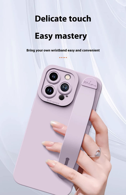 [Wrist Strap Bracket] Apple iPhone 11/Pro/Max - Washable Liquid Silicone Protective Case