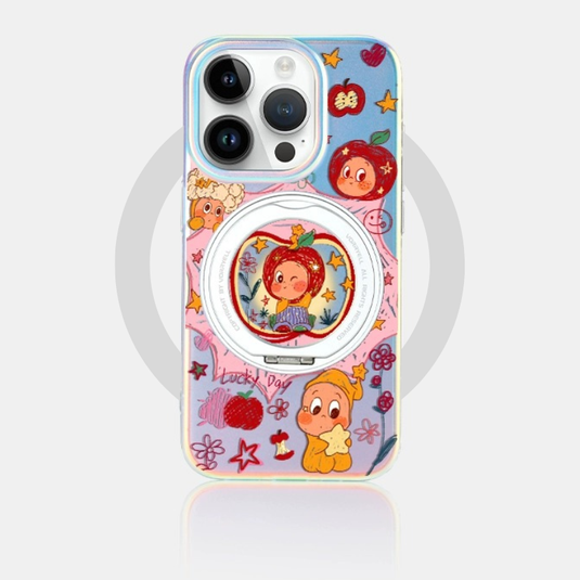 [Magsafe Compatible][Built-in Stand] Apple iPhone 15/Pro/Pro Max/Plus - Cartoon Cute Shockpoof Case