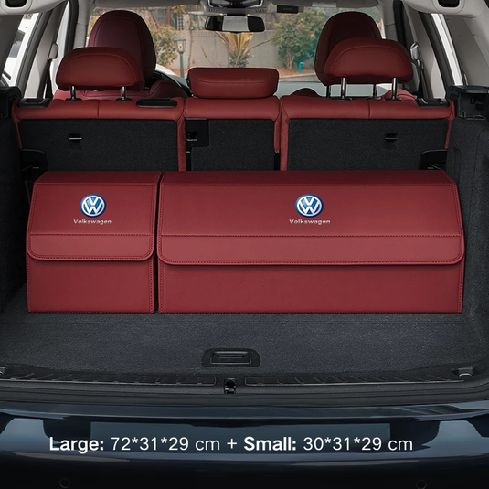 Volkswagen Microfiber Leather Car Trunk Storage Box for Tiguan, Golf, T-Roc, Amarok, Passat, Touareg, Taos, Atlas, ID.3, ID.4