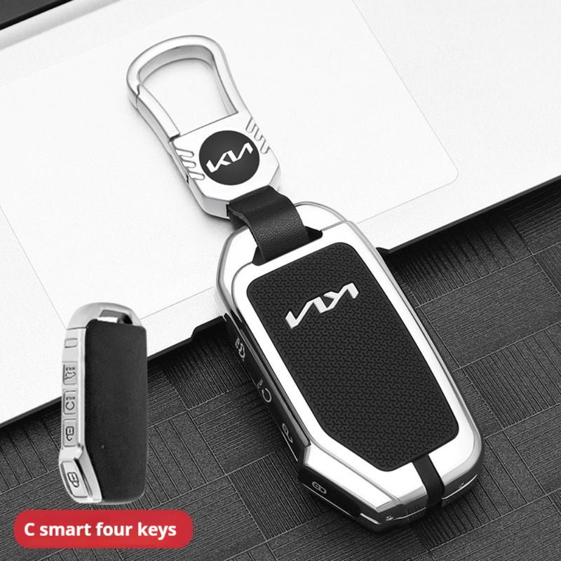 Load image into Gallery viewer, Kia Zinc Alloy + Silicone Car Key Fob Case Cover For K5, Seltos, Sportage, Sorento, Cerato, Ceed, Niro EV, Telluride, Soul, Proceed - i-Station Mobile Phone &amp; Electronic Device Repair and Accessories
