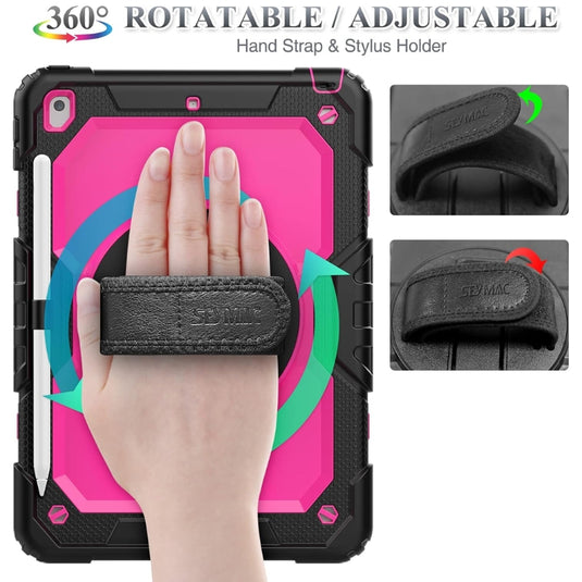 [Built-in 360° Rotating Hand Strap & Stand] Apple Ipad Air 10.5" 3rd Gen 2019 / iPad Pro 10.5" 2nd Gen 2017 - Shockproof with Screen Protector Pencil Holder Heavy Duty Series Case