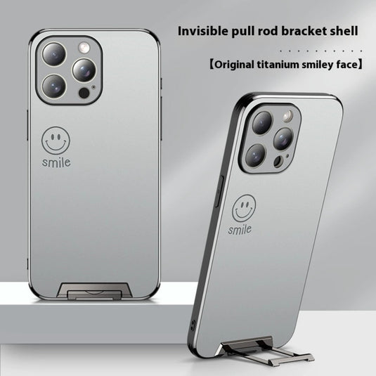 [Pull-Out Bracket] Apple iPhone 15/Plus/Pro/Max - Anti-Fingerprint Ultra-Thin Phone Case