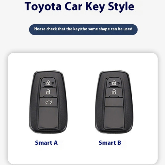 Toyota Zinc Alloy Leather Key Case For Camry, C-HR, Corolla, RAV4, Avalon, Land Cruiser, Prado, Prius