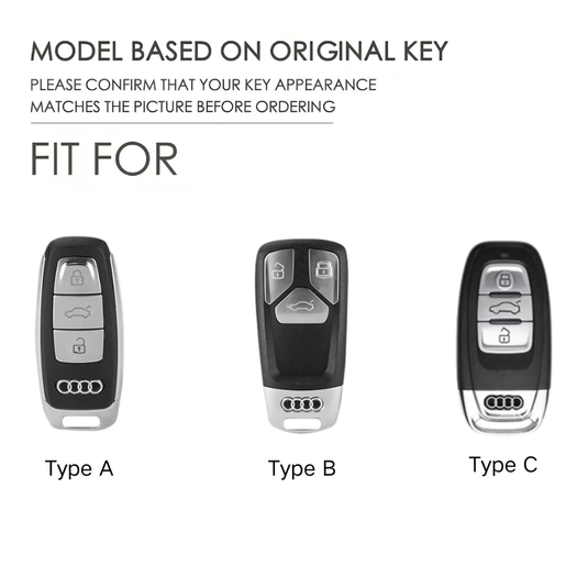 Audi Zinc Alloy Silicone Car Key Fob Case Cover For A3, A4, A5, A6, A8, Q2, Q5, Q7, Q8, e-tron - i-Station Mobile Phone & Electronic Device Repair and Accessories
