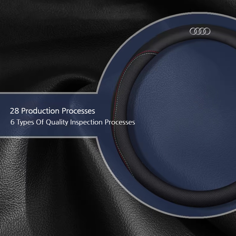 Load image into Gallery viewer, Audi Genuine Leather Breathable Steering Wheel Cover for Q5L, A4L, A6L, A3, A5, A7, A8, Q3, Q7, Q8
